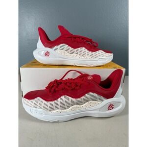 Under Armour Curry Flow 10 Low Red & White Mens Basketball Shoes Size 12‎